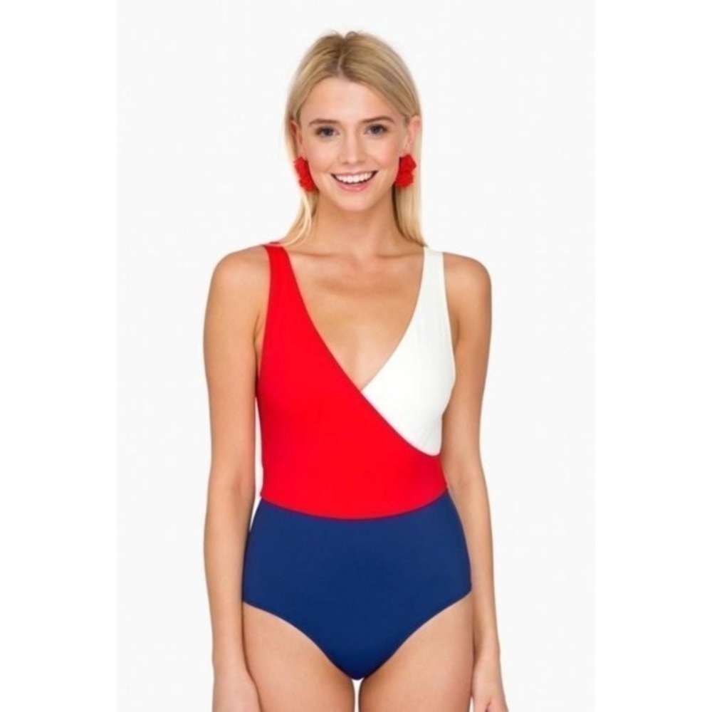 Solid & Striped Ballerina One Piece Swimsuit in Firecracker sz M